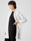Eileen Fisher Silk & Organic Cotton Interlock Jacket In White