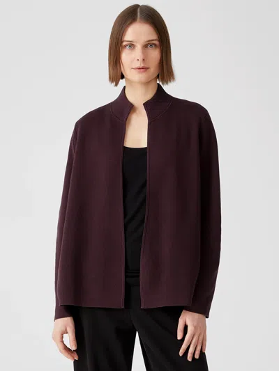 Eileen Fisher Silk & Organic Cotton Interlock Jacket In Brown