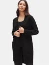 Eileen Fisher Silk & Organic Cotton Interlock Long Cardigan In Black