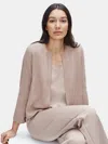 Eileen Fisher Silk & Organic Cotton Round Neck Cardigan In Neutral