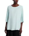 Eileen Fisher Silk Ballet Neck Top In Clearwater