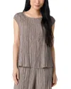 Eileen Fisher Silk Ballet Neck Top In Cocoa