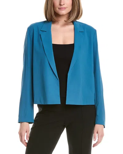 Eileen Fisher Silk Blazer In Blue