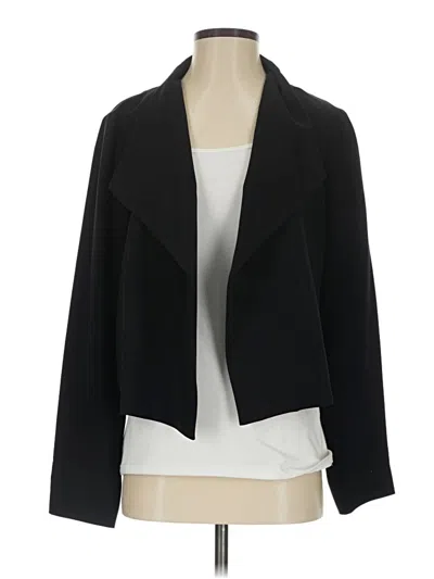 Pre-owned Eileen Fisher Silk Blazer Jacket In Black