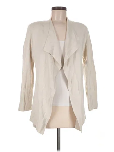 Pre-owned Eileen Fisher Silk Blazer Jacket In Ivory