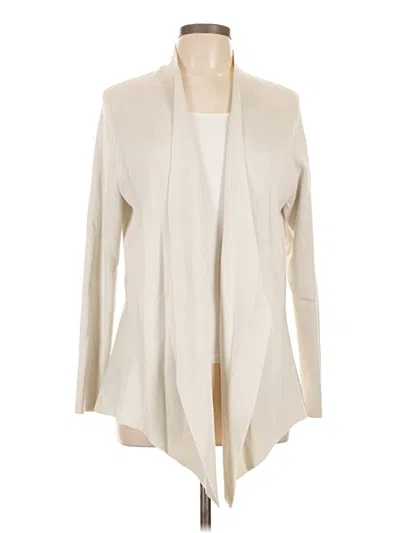 Pre-owned Eileen Fisher Silk Blazer Jacket In White
