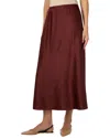 Eileen Fisher Silk-blend Midi Skirt In Red