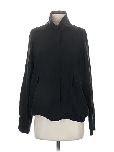 Pre-owned Eileen Fisher Silk Cardigan Sweater In Black