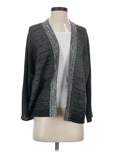 Pre-owned Eileen Fisher Silk Cardigan Sweater In Gray
