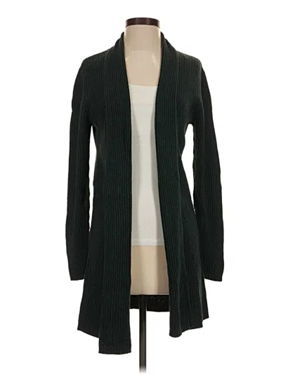 Pre-owned Eileen Fisher Silk Cardigan Sweater In Green