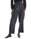 Eileen Fisher Cropped Washed Silk Cargo Pants In Blue