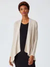 Eileen Fisher Silk Cashmere Angle Front Cardigan In White