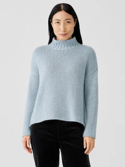 Eileen Fisher Silk Cashmere Cloud Box-top In Blue