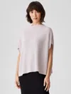 Eileen Fisher Silk Cashmere Funnel Neck Box-top In Gray