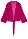 Eileen Fisher Silk-chiffon Wrap Jacket In Pink