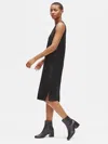 Eileen Fisher Boiled Wool Jersey Lantern Dress In Black
