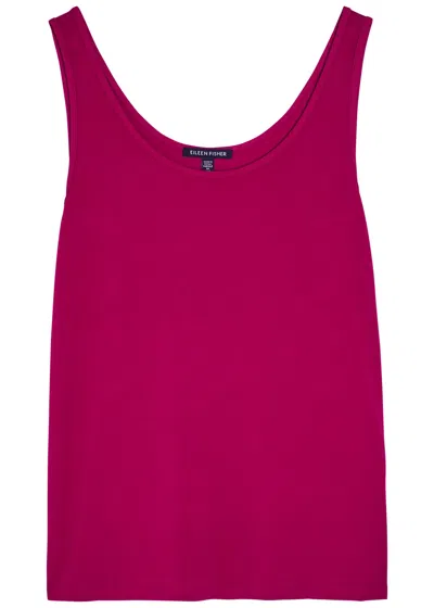 Eileen Fisher Silk-crepe Tank In Pink