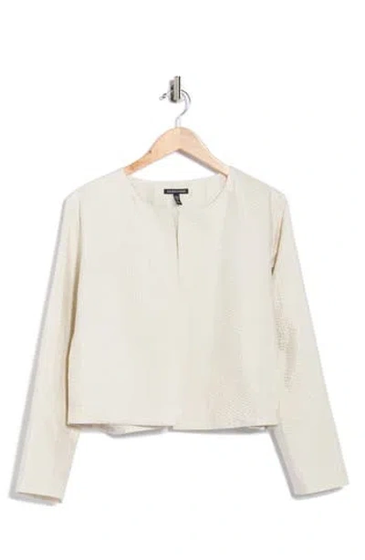 Eileen Fisher Silk Crop Jacket In Neutral