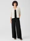 Eileen Fisher Silk Double Crepe Wide-leg Pant In Black