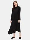 Eileen Fisher Silk Georgette Crepe Drape Front Jacket In Black