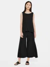 Eileen Fisher Silk Georgette Crepe Drape Front Jumpsuit