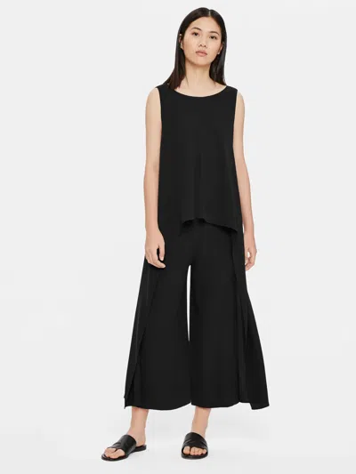 Eileen Fisher Silk Georgette Crepe Drape Front Jumpsuit