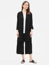 Eileen Fisher Silk Georgette Crepe Jacket In Black