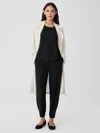 Eileen Fisher Silk Georgette Crepe Jogger Pant In Black
