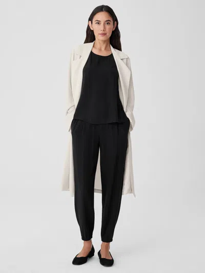 Eileen Fisher Silk Georgette Crepe Jogger Pant In Black