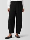 Eileen Fisher Silk Georgette Crepe Lantern Pant In Black