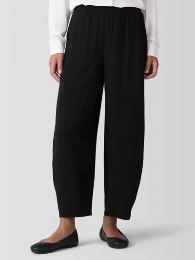 Eileen Fisher Silk Georgette Crepe Lantern Pant In Black