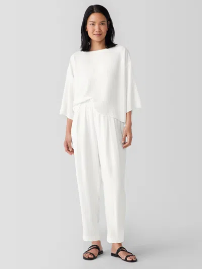 Eileen Fisher Silk Georgette Crepe Lantern Pant In White