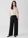 Eileen Fisher Silk Georgette Crepe Pintuck Pant In Multi