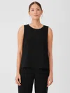 Eileen Fisher Lightweight Organic Cotton Terry Tank In Black
