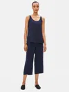 Eileen Fisher Organic Cotton Interlock Scoop Neck Sleep Tank In Blue