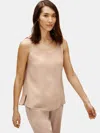 Eileen Fisher Silk Georgette Crepe Scoop Neck Tank In Neutral