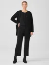 Eileen Fisher Silk Georgette Crepe Straight Pant In Black