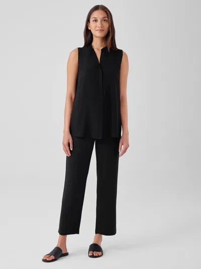 EILEEN FISHER SILK GEORGETTE CREPE STRAIGHT PANT