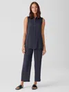Eileen Fisher Silk Georgette Crepe Straight Pant In Black