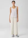 Eileen Fisher Silk Georgette Crepe Straight Pant In Neutral