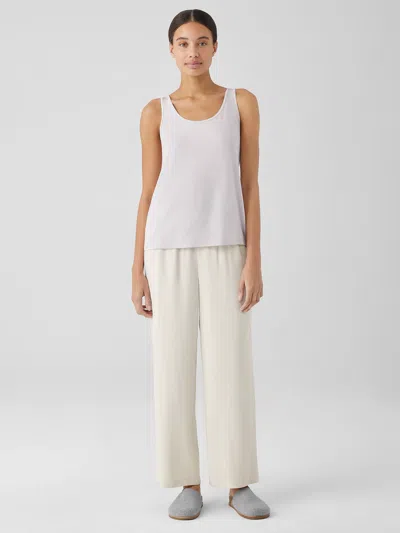 Eileen Fisher Silk Georgette Crepe Straight Pant In Neutral