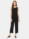 Eileen Fisher Silk Georgette Crepe Tank In Black