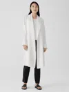 Eileen Fisher Silk Georgette Crepe Trench Coat In White