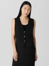 Eileen Fisher Silk Georgette Crepe Vest In Multi