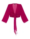 Eileen Fisher Silk Georgette Jacket In Purple