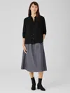 Eileen Fisher Silk Habutai Quilted A-line Skirt In Gray