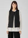 Eileen Fisher Silk Habutai Quilted Vest In Black