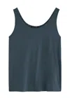 Eileen Fisher Silk-jersey Tank In Blue