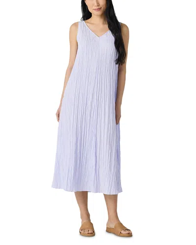 EILEEN FISHER CRUSHED SILK MIDI DRESS