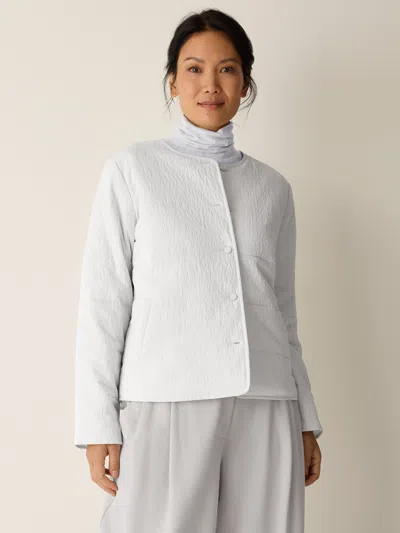 Eileen Fisher Silk Nylon Quilted Jacket In Black